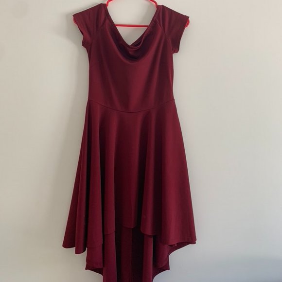 Maroon Midi Formal Dress - Picture 1 of 2
